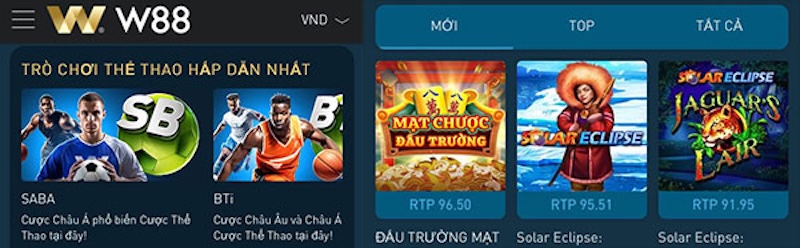 Trải nghiệm các sản phẩm đa dạng tại nhà cái W88